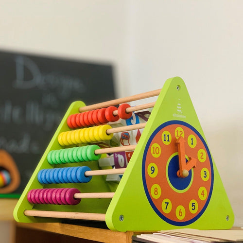 Shumee 5 in 1  Activity Triangle - Alphabets, Abacus & Time, Shapes & Animals, Gears, Chalkboard (2-5 Years)