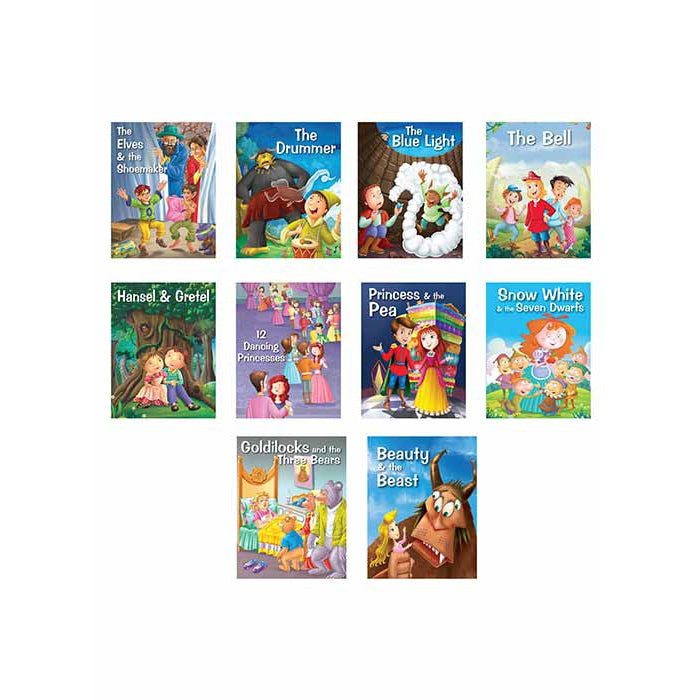 Set of 10 Grimm's Tales Picture Story Books for 4+ Year Old Children