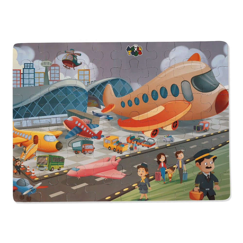 The Airport - Jigsaw Puzzle (48 Piece + Educational Fun Fact Book Inside)