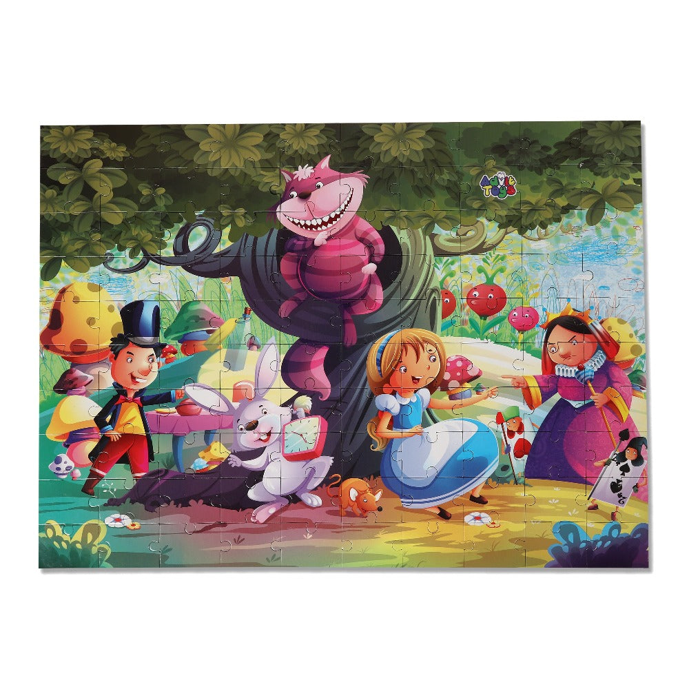Alice in Wonderland - Jigsaw Puzzle (100 Piece + 32 Pages illustrated story book)