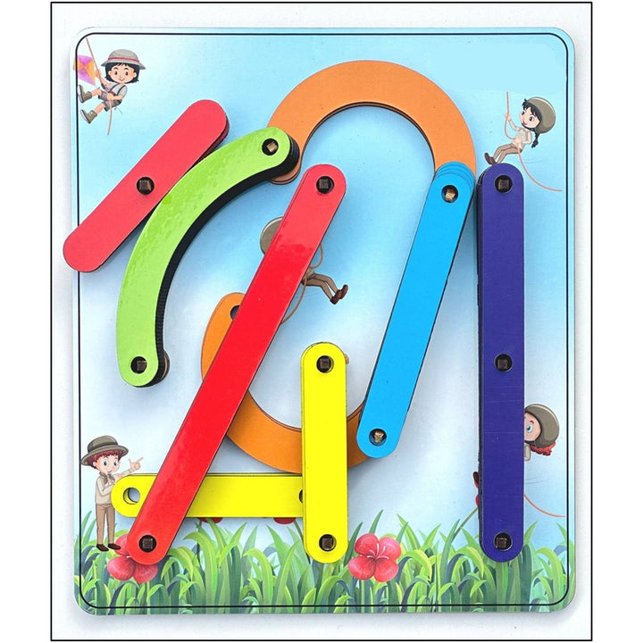 28 Pieces Alphanumeric Wooden Puzzle - Teaching Letters, Numbers & Common Shapes (2-5 Years)