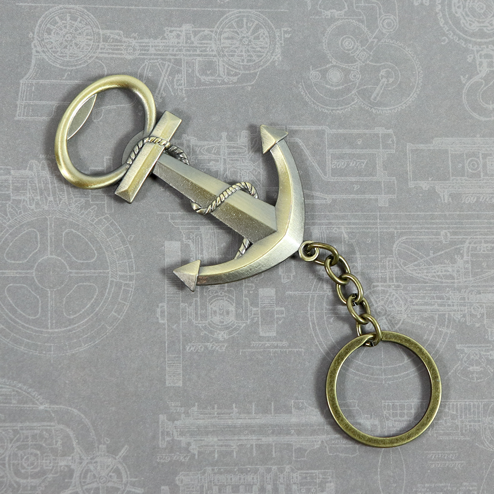 Vintage Anchor Keychain with Bottle Opener