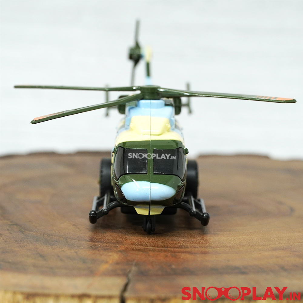 The front look of the Army Helicopter Toy that comes in a great colour combination.