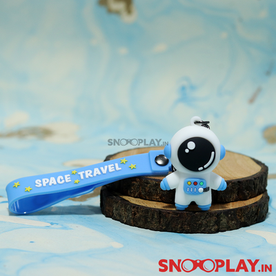 3D Astronaut Keychain with Lobster Clasp Hook and Band