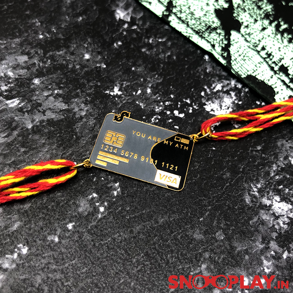 You Are My ATM Card Brass Metal Rakhi - Buy Rakhi Online For Brother | Send Rakhi To India
