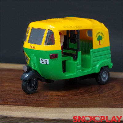 Auto Rickshaw Miniature Toy (Pull Back Toy Tuk Tuk)