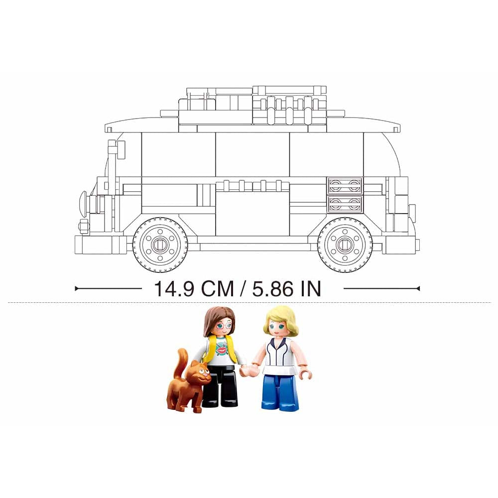 T1 Travel Van Car Building Blocks For Kids ( 227 Pieces)