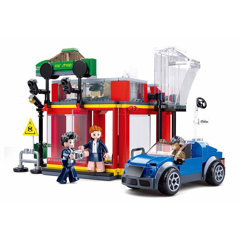 Automobile Sales Service Shop Building Blocks For Kids (302 Pieces)