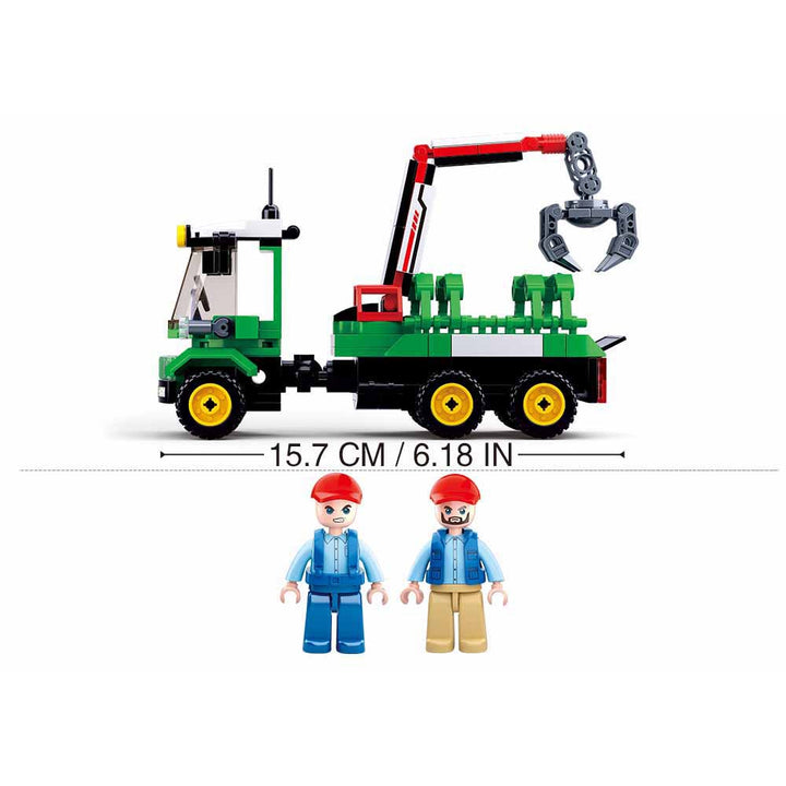 Log Trailer Building Blocks For Children( 209 Pieces)