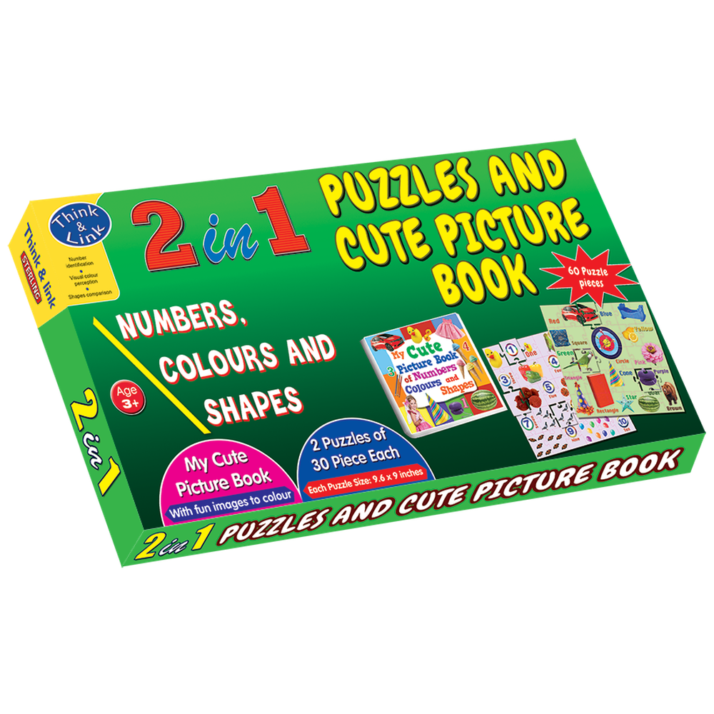 2 in 1  Puzzle - Numbers, Colours and Shapes