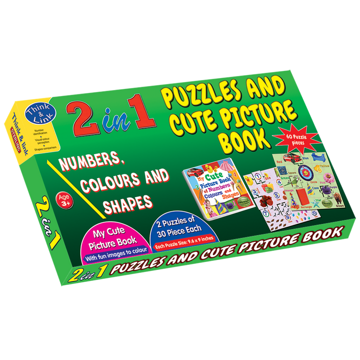 2 in 1  Puzzle - Numbers, Colours and Shapes