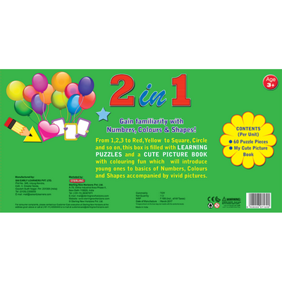 2 in 1  Puzzle - Numbers, Colours and Shapes