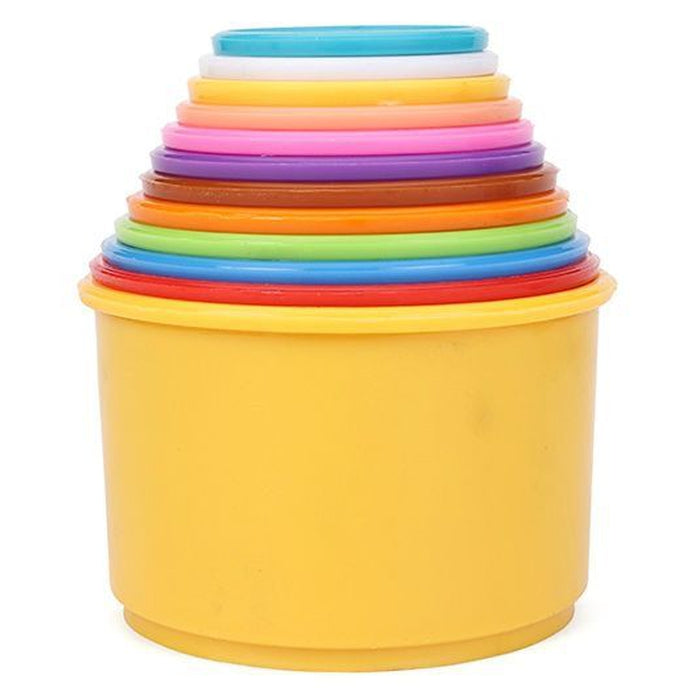 Build Up Beakers Stacking and Nesting Toy for Kids, Multicolour - (12 Pieces)