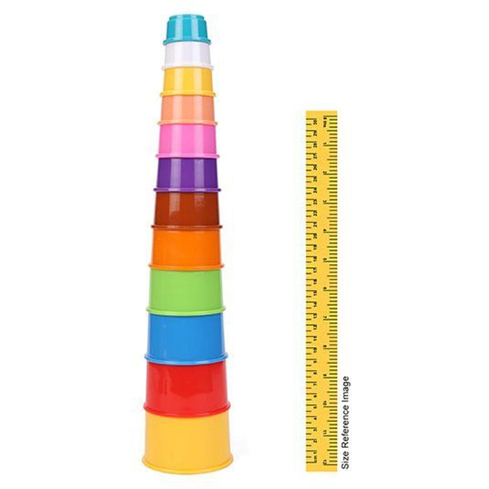 Build Up Beakers Stacking and Nesting Toy for Kids, Multicolour - (12 Pieces)