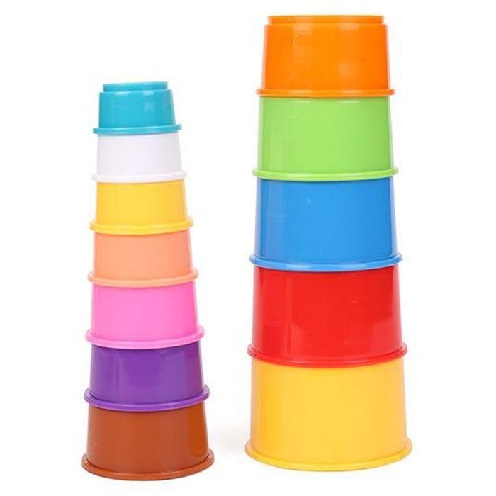 Build Up Beakers Stacking and Nesting Toy for Kids, Multicolour - (12 Pieces)