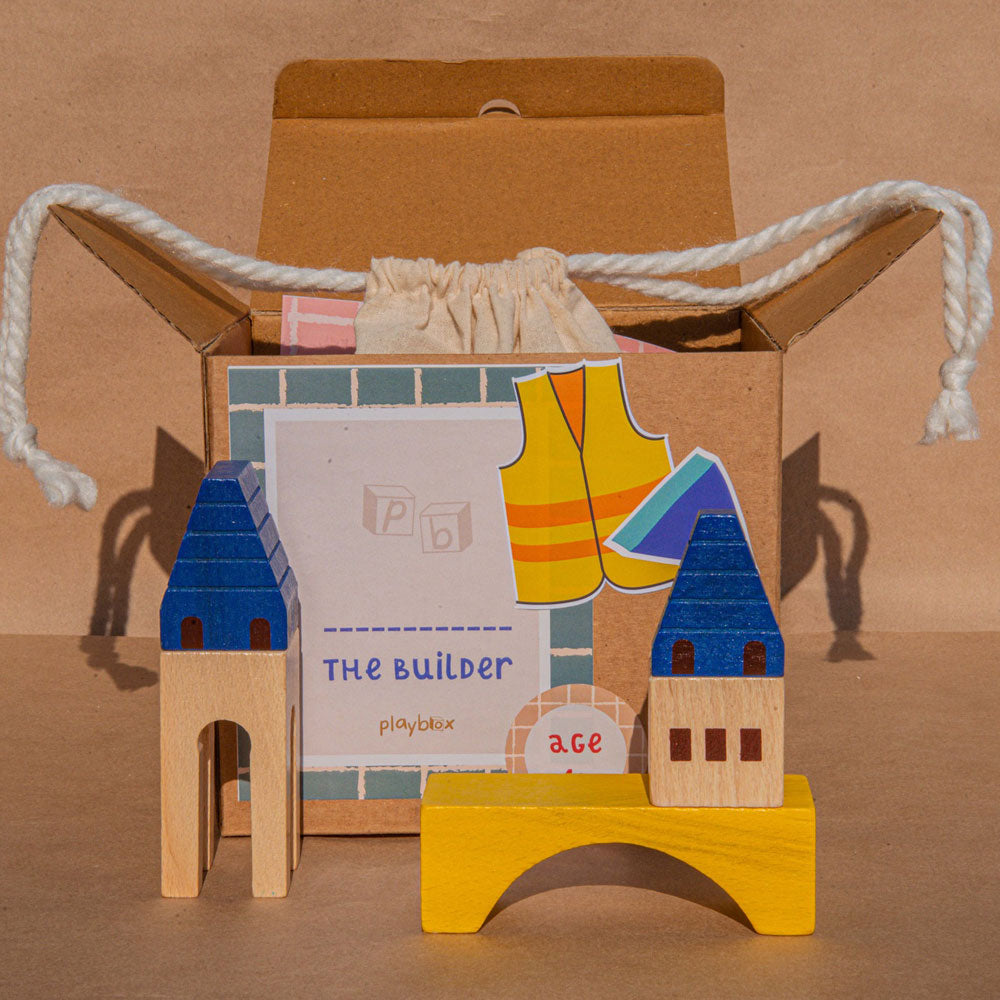 The Builder Wooden Toy ( 1 Years + ) Imagination and Creativity (Mini)