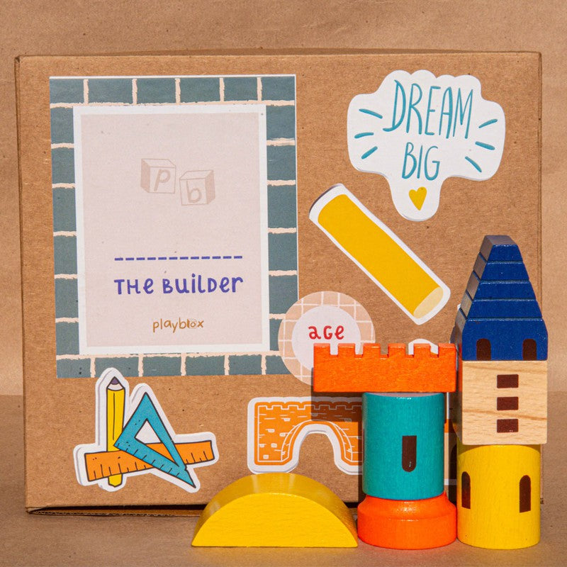 The Builder Wooden Toy ( 1 Years & Above ) Imagination and Creativity (Large)