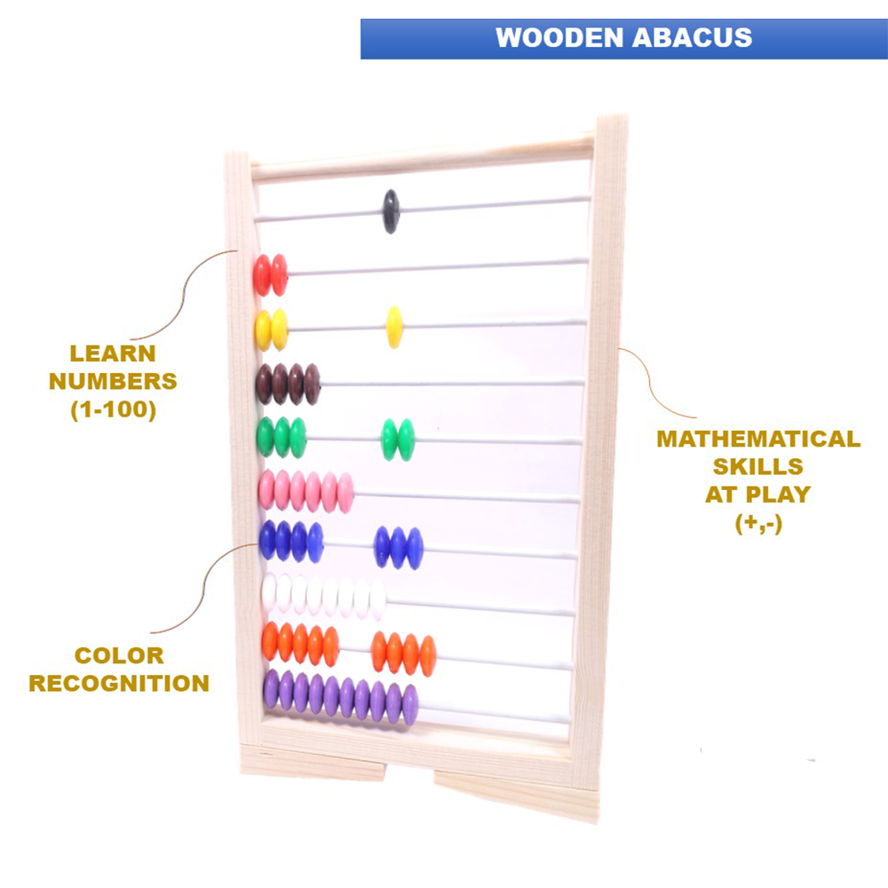 Abacus Classic Wooden Toy- Educational Game for Kids