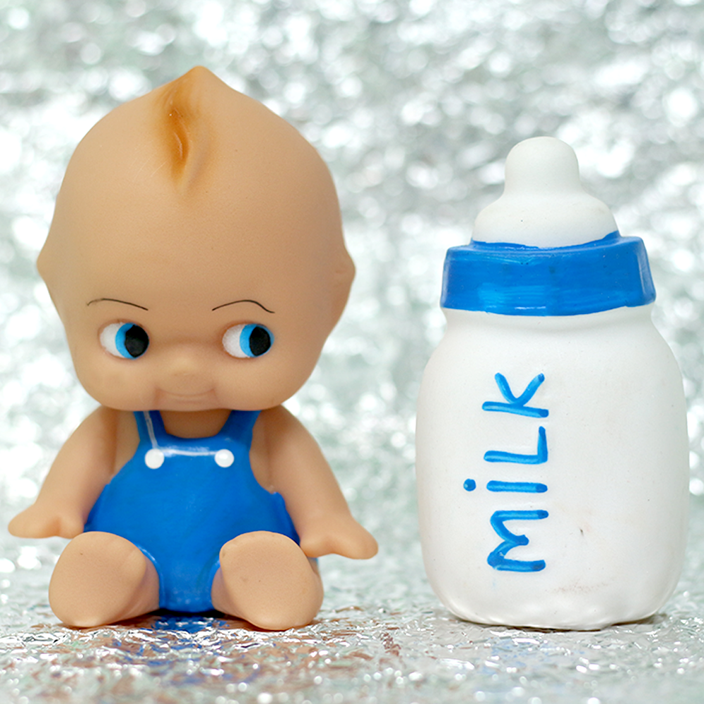 Squeezy Squeaky Toy - Baby with Bottle
