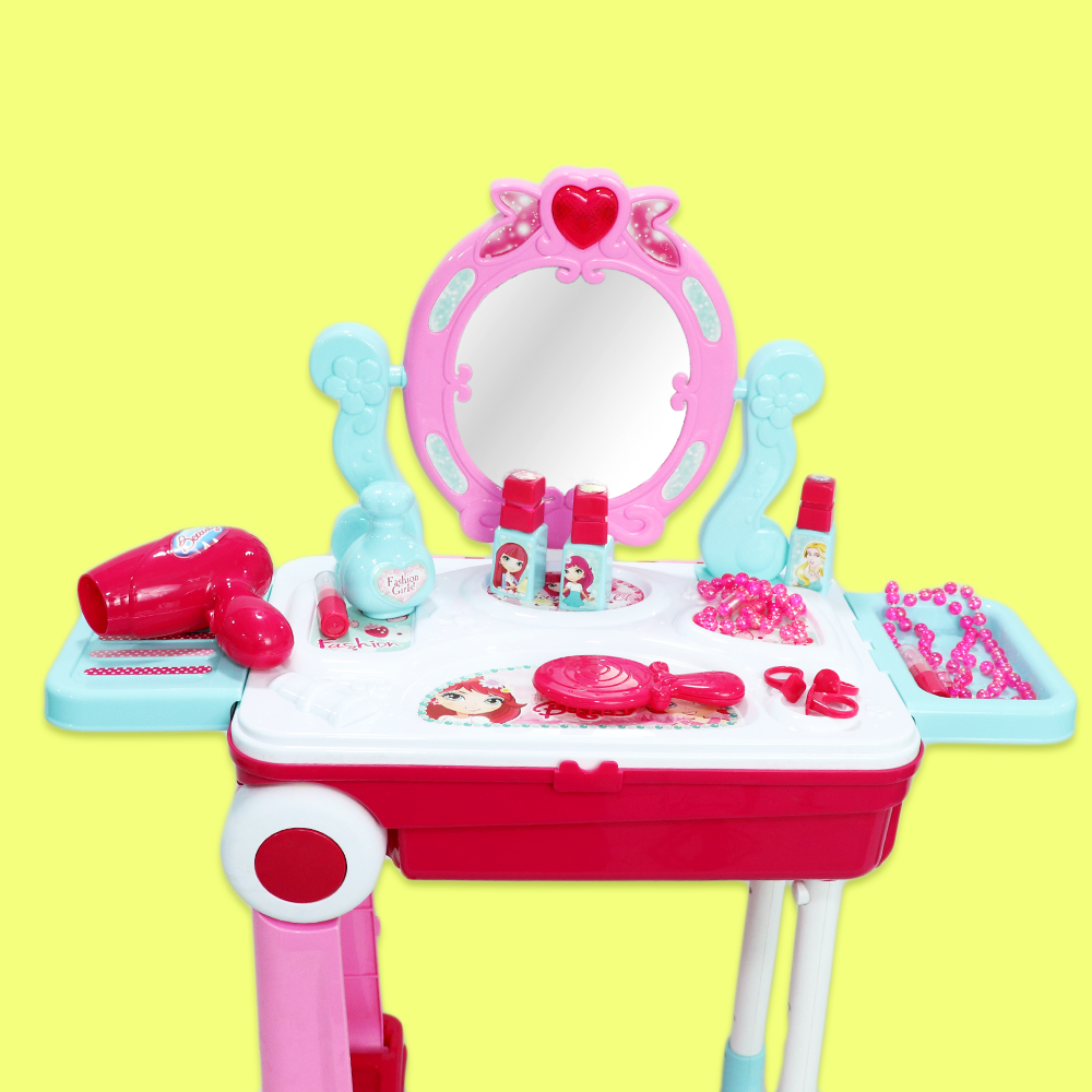 Fashion Set (2 in 1) with Suitcase Trolley Playset For Kids