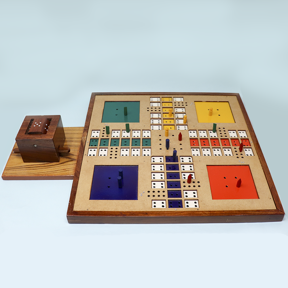 Braille Ludo Wooden Board Game for Blind (Hand Painted)