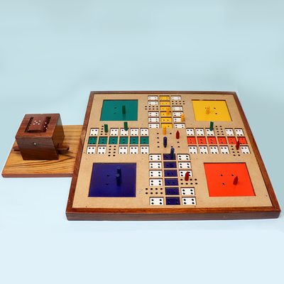 Braille Ludo Wooden Board Game for Blind (Hand Painted)