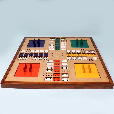 Braille Ludo Wooden Board Game for Blind (Hand Painted)