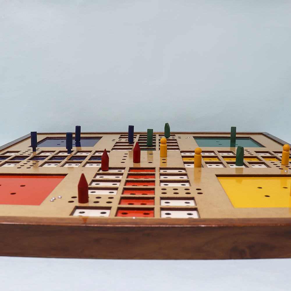 Braille Ludo Wooden Board Game for Blind (Hand Painted)