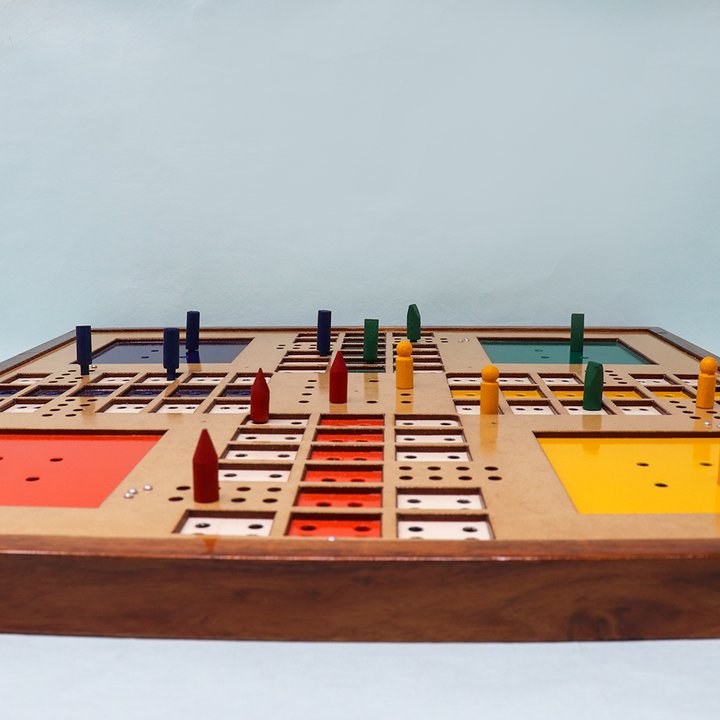 Braille Ludo Wooden Board Game for Blind (Hand Painted)