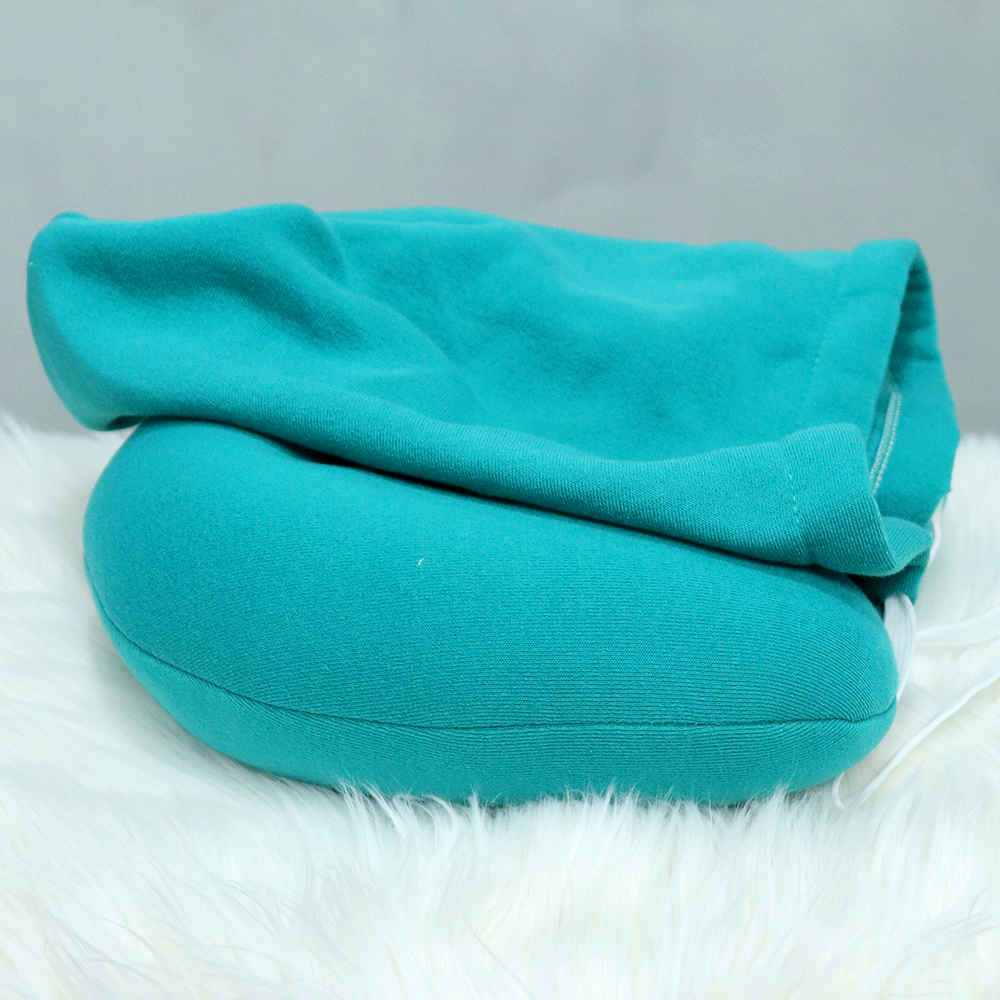 Hoodie Style Neck Pillow (Blue & Black)