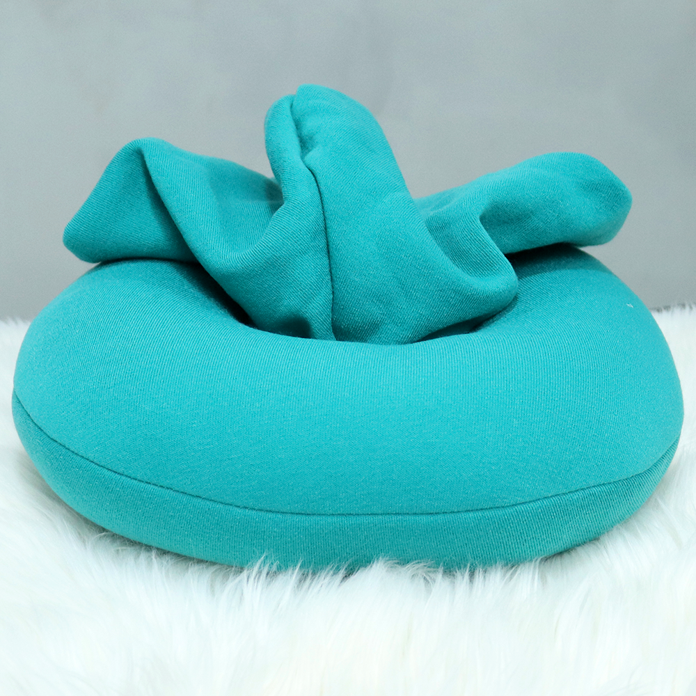 Hoodie Style Neck Pillow (Blue & Black)