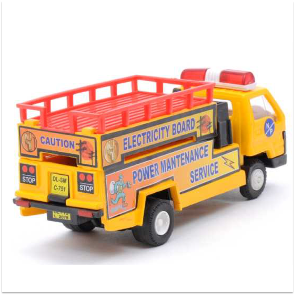 Break down service toy truck made of plastic, yellow in colour for kids.