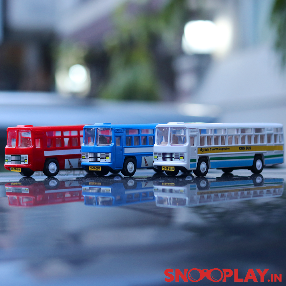 City Bus Miniature Toy Passenger Bus (Pull Back Toy) - Assorted Colours