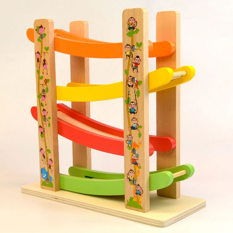 Speedy Wheels Wooden Ramp Racer with 4 Mini Cars (1.5-3 Years)