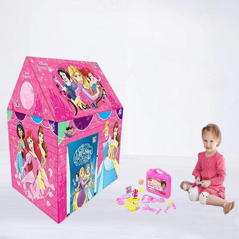 Combo of 2 Play Set Tent Little Princess Jumbo Size With 1 Kids Doctor Set Briefcase Kit