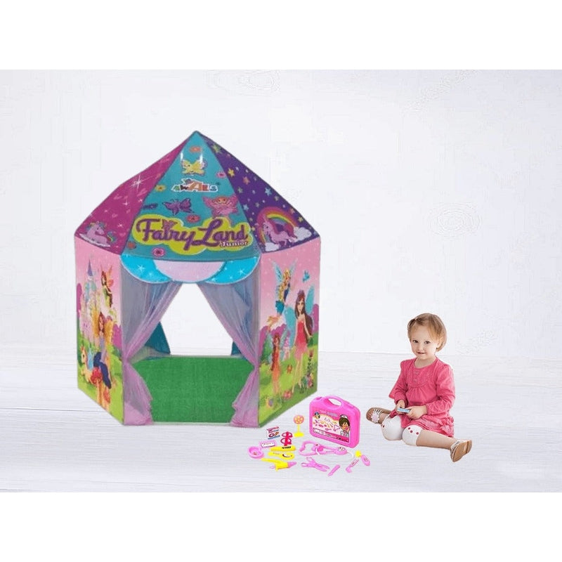 Combo of Creative Tent Castle Play House With 1 Kids Doctor Set Briefcase Kit