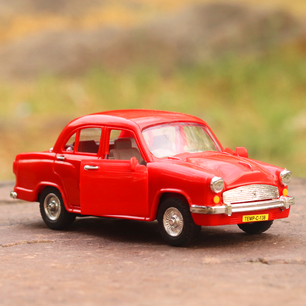 Coloured Ambassador Miniature Toy Car (Pull back car with Opening doors) - Assorted Colours