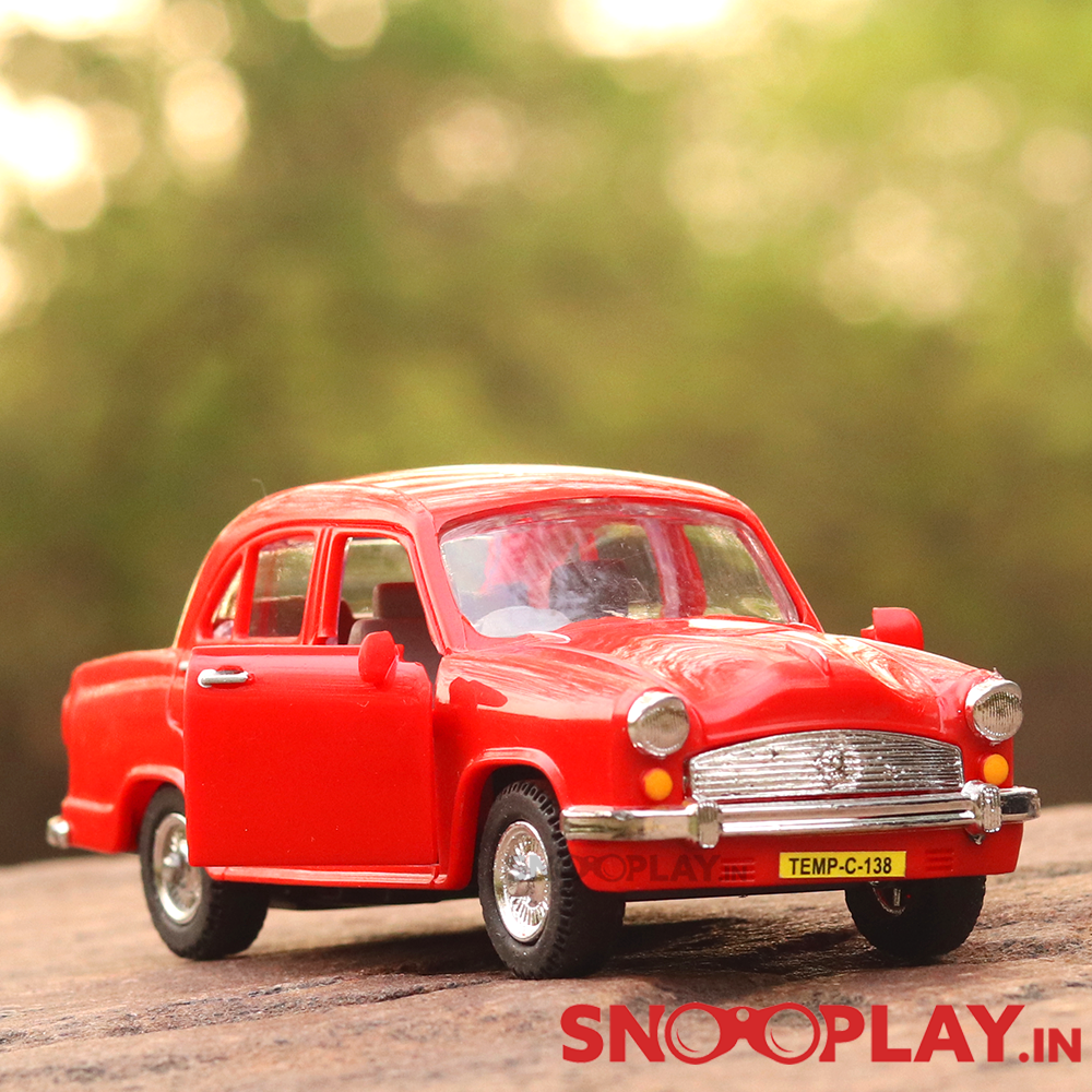 Coloured Ambassador Miniature Toy Car (Pull back car with Opening doors) - Assorted Colours