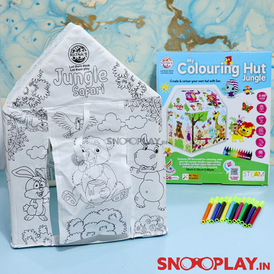 My Colouring Hut (Jungle Theme) - Kids Colouring Tent House
