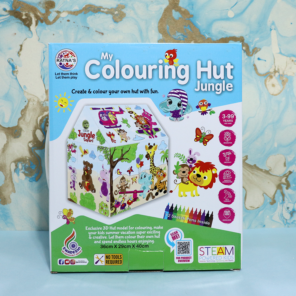 My Colouring Hut (Jungle Theme) - Kids Colouring Tent House
