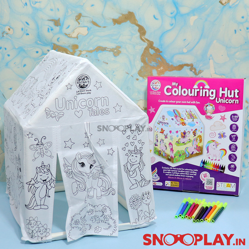 Ratna's Unicorn Theme Colouring Hut - Tent House (5-8 Years)