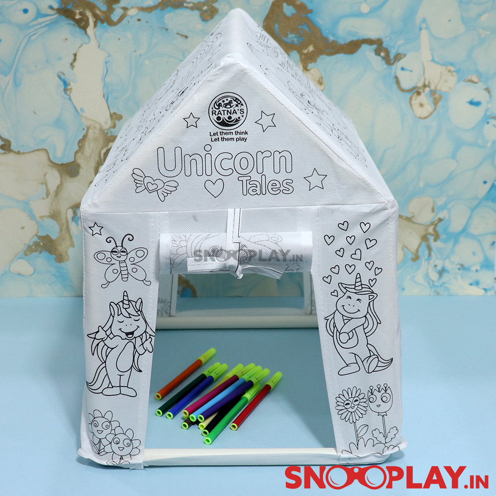 My Colouring Hut (Unicorn Theme) - Kids Colouring Tent House