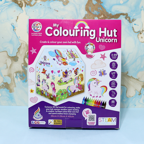Ratna's Unicorn Theme Colouring Hut - Tent House (5-8 Years)