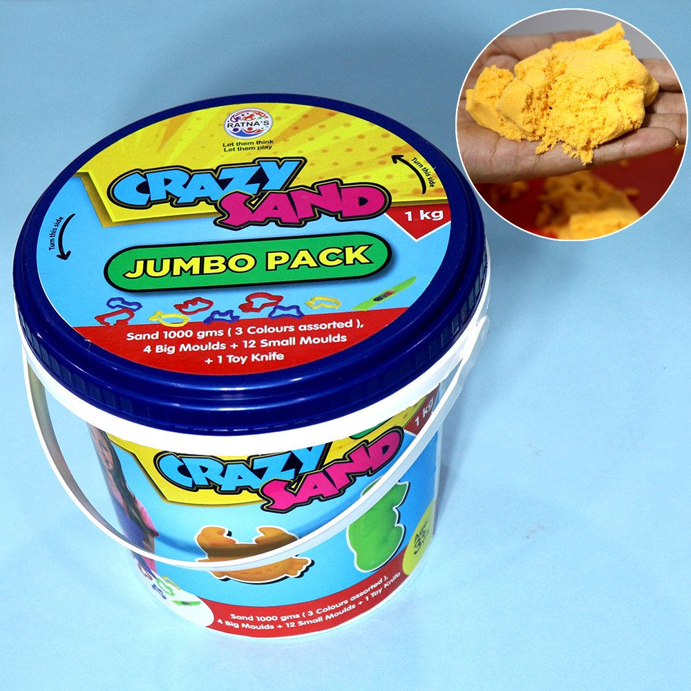 Crazy Sand Tub | 1 Kg Sand with 16 Moulds (2-8 Years)