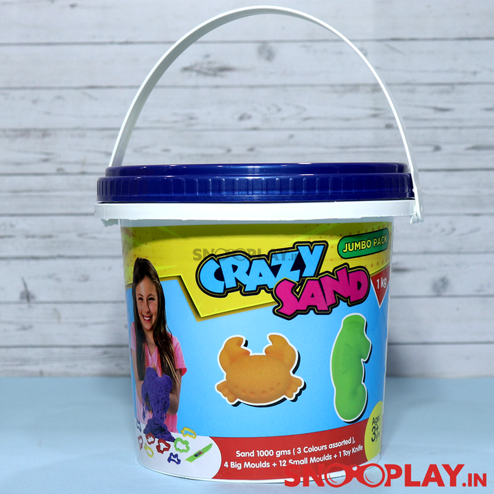 Crazy Sand Tub For Kids (1 Kg Sand With 16 Moulds)