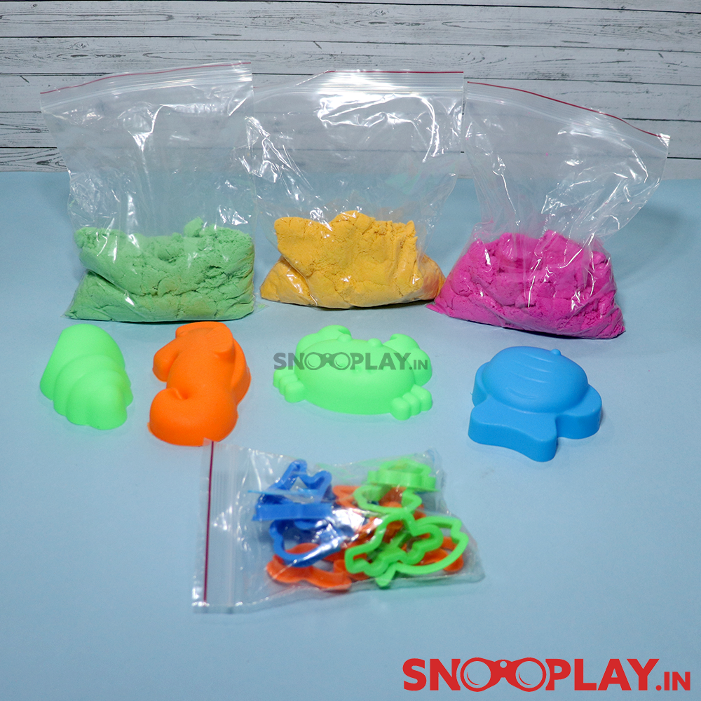 Crazy Sand Tub | 1 Kg Sand with 16 Moulds (2-8 Years)