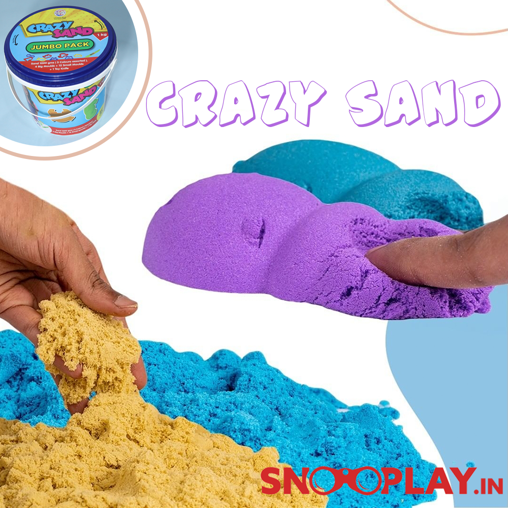 Crazy Sand Tub For Kids (1 Kg Sand With 16 Moulds)