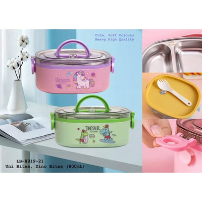 Dino Lunch Box with One Compartment - Assorted Colours