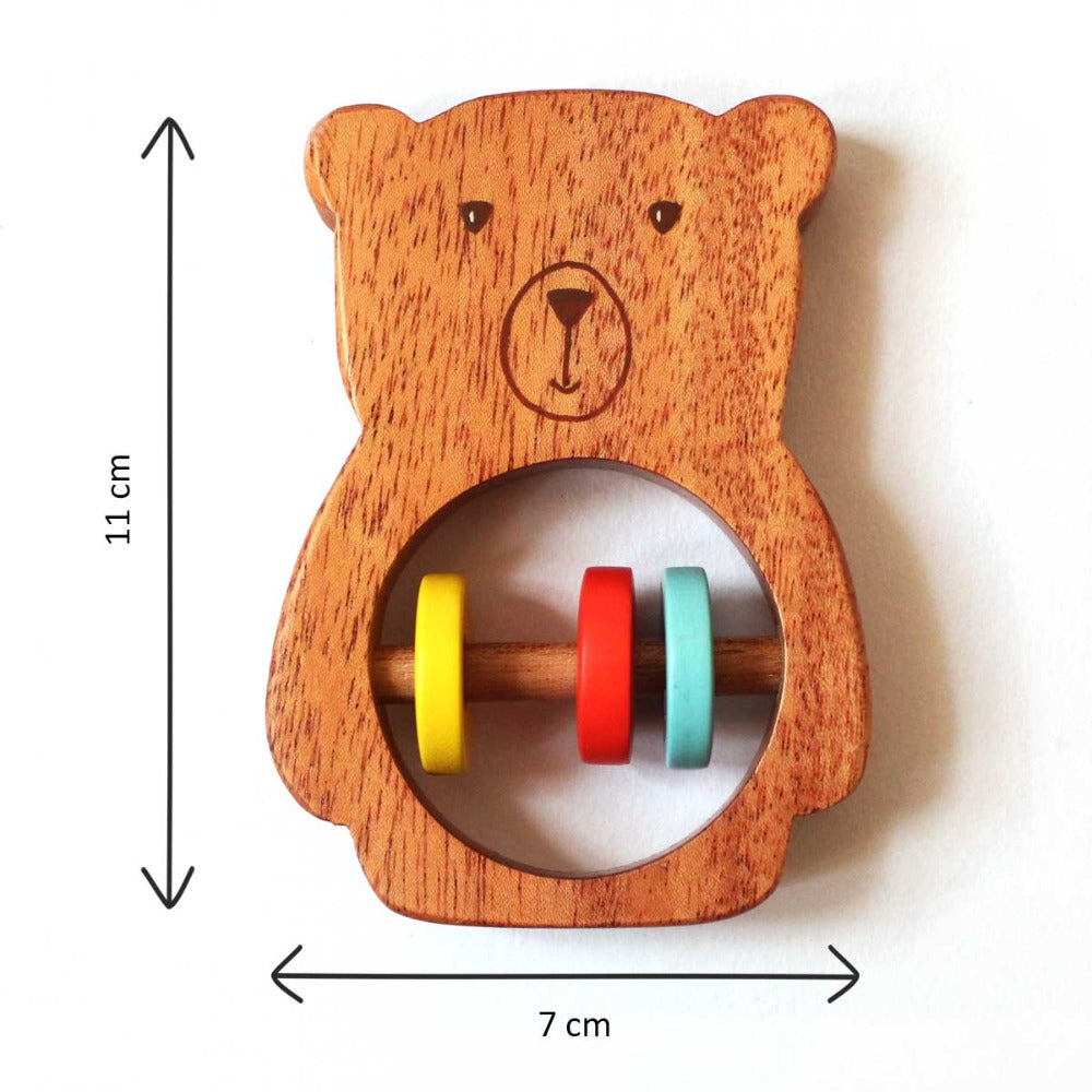 Neem Wood Rattle-Bozo the Bear