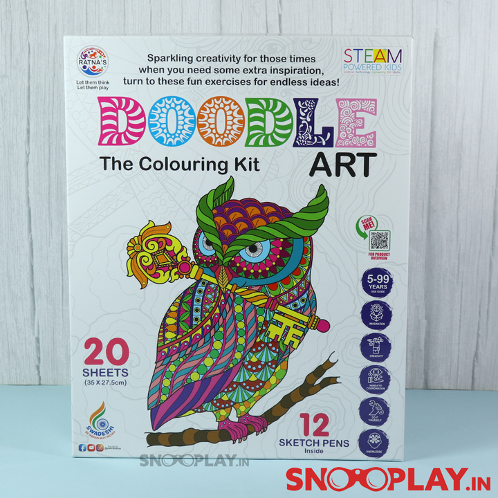 Doodle Art - The Colouring Kit (Box of 20 Sheets)